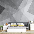 Tapet personalizat abstract cu forme geometrice care se suprapun in nuante de gri gray overlay