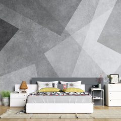 Tapet personalizat abstract cu forme geometrice care se suprapun in nuante de gri gray overlay