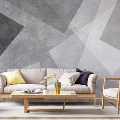 Tapet personalizat abstract cu forme geometrice care se suprapun in nuante de gri gray overlay