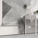 Tapet personalizat abstract cu forme geometrice care se suprapun in nuante de gri gray overlay