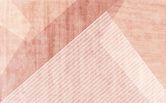 Tapet personalizat abstract cu forme si dungi in nuante de roz si alb pink pyramid