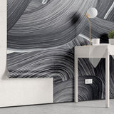 Tapet personalizat abstract cu urme negre de pensula brush smudge