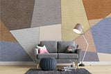 Tapet personalizat abstract cu texturi abstracte in nuante complementare textile scraps
