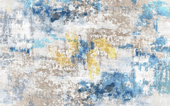 Tapet personalizat abstract cu model abstract texturat in nuante de albastru, bej si auriu gold&blue scrap
