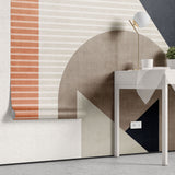 Tapet personalizat abstract cu forme geometrice in nuante de contrast inchis deschis record room