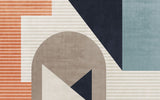 Tapet personalizat abstract cu forme geometrice in nuante de contrast inchis deschis record room