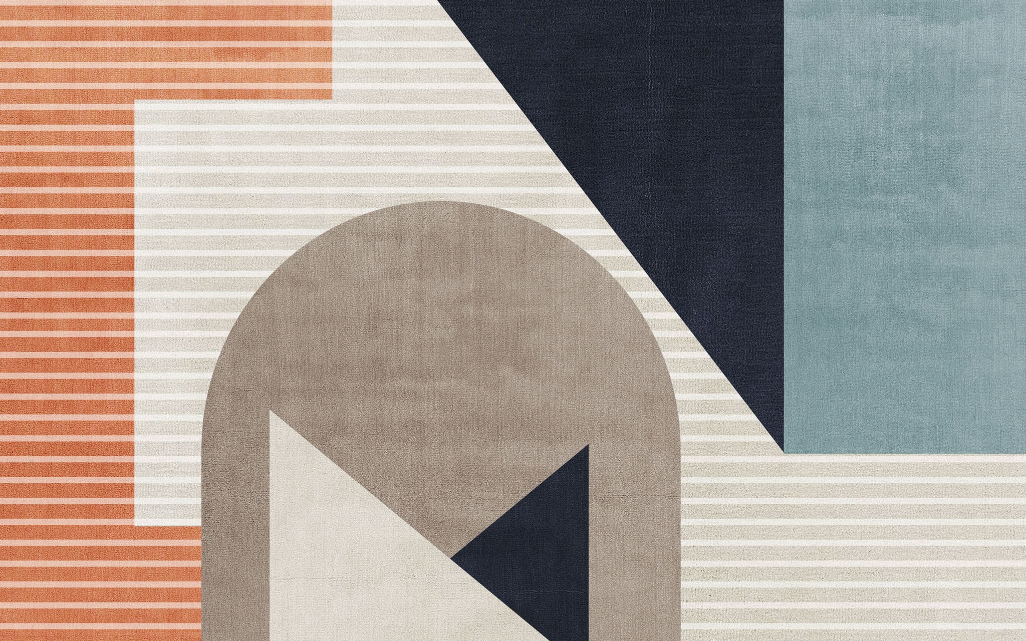 Tapet personalizat abstract cu forme geometrice in nuante de contrast inchis deschis record room
