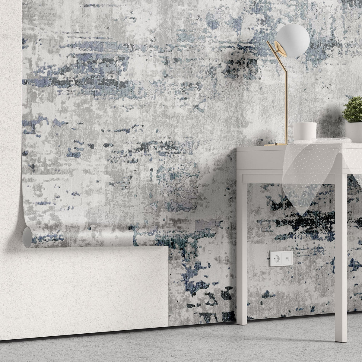 Tapet personalizat abstract cu perete texturat invechit old scraped