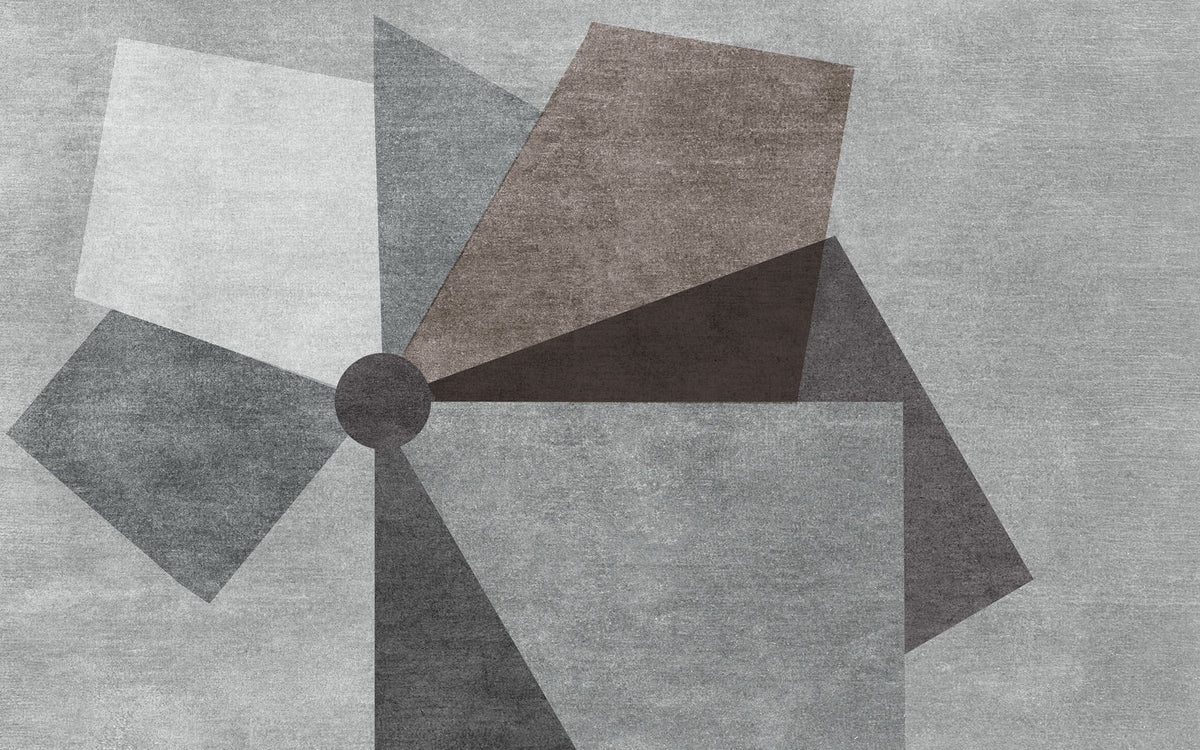 Tapet personalizat abstract cu forma abstracta de moara de vant in culori inchise dark mill