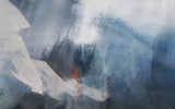 Tapet personalizat abstract cu model abstract pictat in nuante de albastru si alb painted