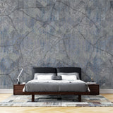 Tapet personalizat abstract cu textura abstracta florala in nuante inchise cu efect invechit old blue