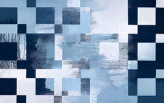 Tapet personalizat abstract cu forme rectangulare abstracte in nuante de albastru blue rectangles