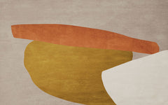 Tapet personalizat abstract cu forme abstracte in nuante aurii si portocalii golden zen
