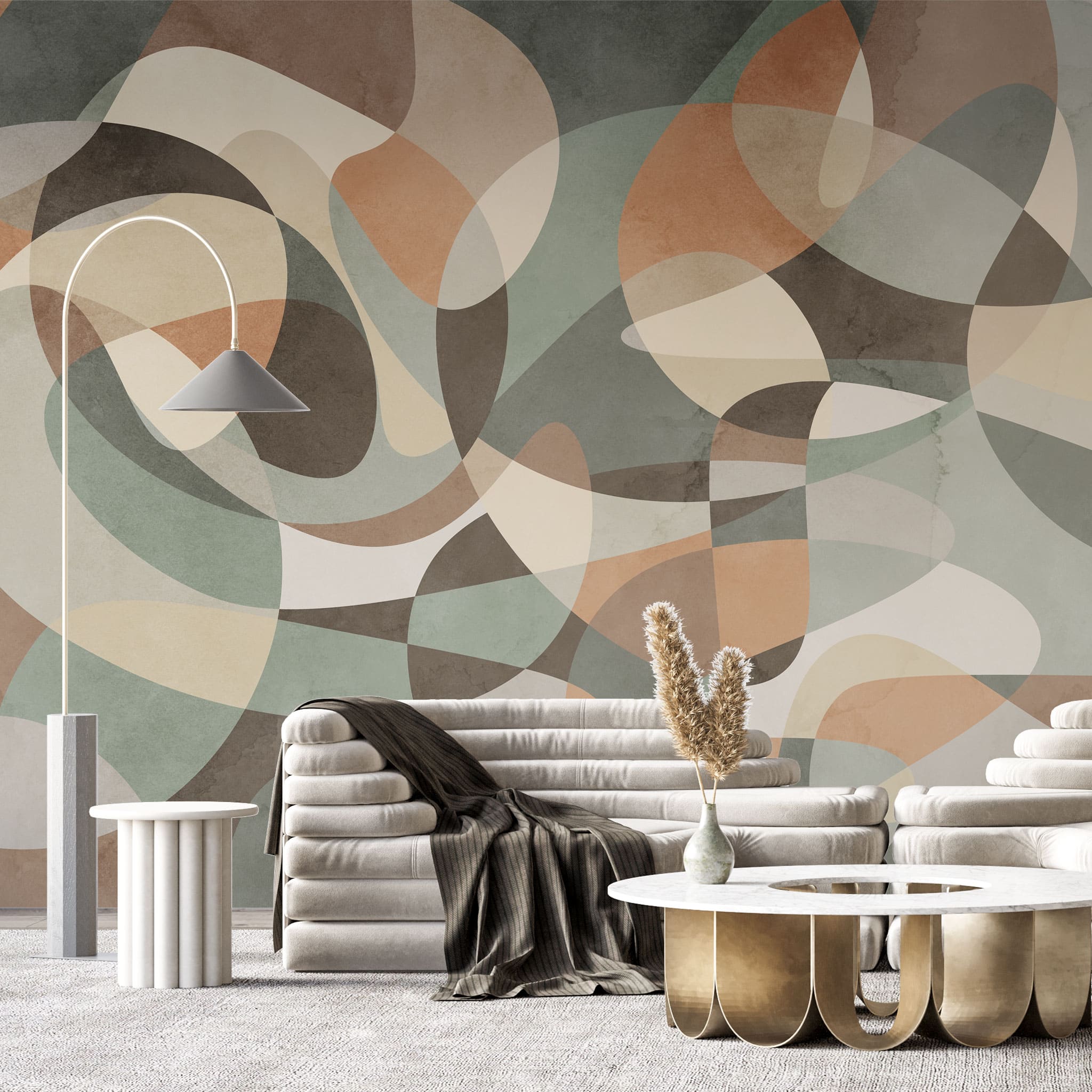 Tapet personalizat abstract cu forme abstracte colorate colored illusion