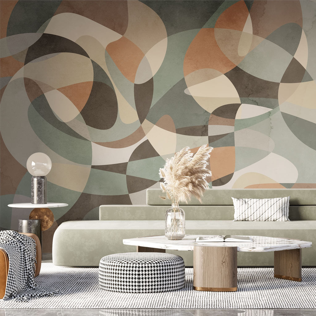 Tapet personalizat abstract cu forme abstracte colorate colored illusion