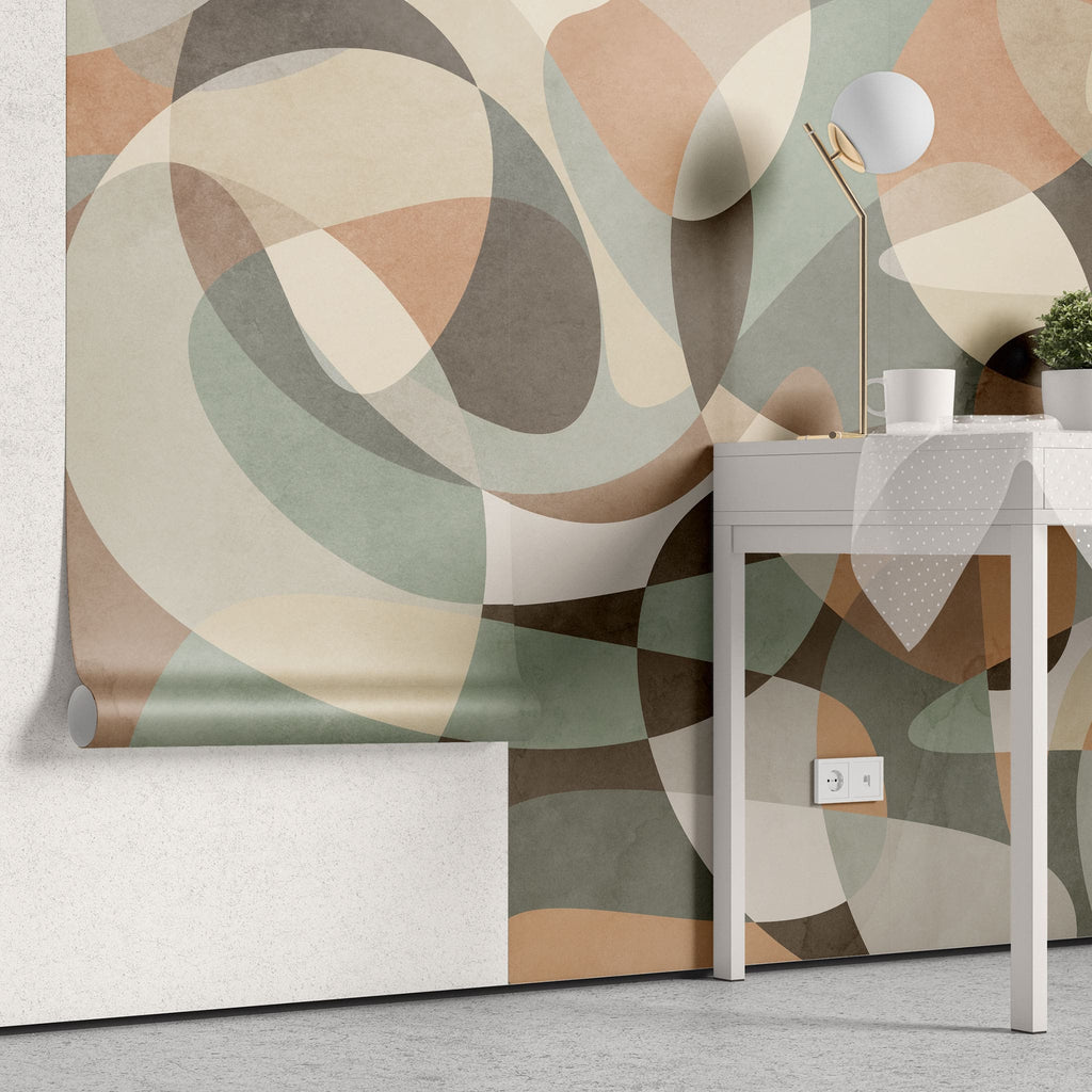 Tapet personalizat abstract cu forme abstracte colorate colored illusion