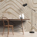 Tapet personalizat abstract cu forma abstracta in nuante de bej moving sands