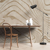 Tapet personalizat abstract cu forma abstracta in nuante de bej moving sands
