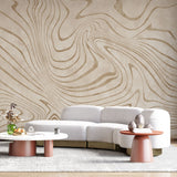 Tapet personalizat abstract cu forma abstracta in nuante de bej moving sands