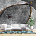 Tapet personalizat abstract cu model abstract in nuante de gri si insertii de bronz stylish grey