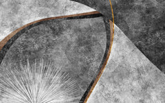 Tapet personalizat abstract cu model abstract in nuante de gri si insertii de bronz stylish grey