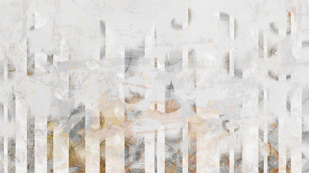 Tapet personalizat abstract cu model abstract de pene albe abstract feathers