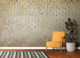Tapet personalizat abstract cu textura de perete si picaturi aurii golden droplets