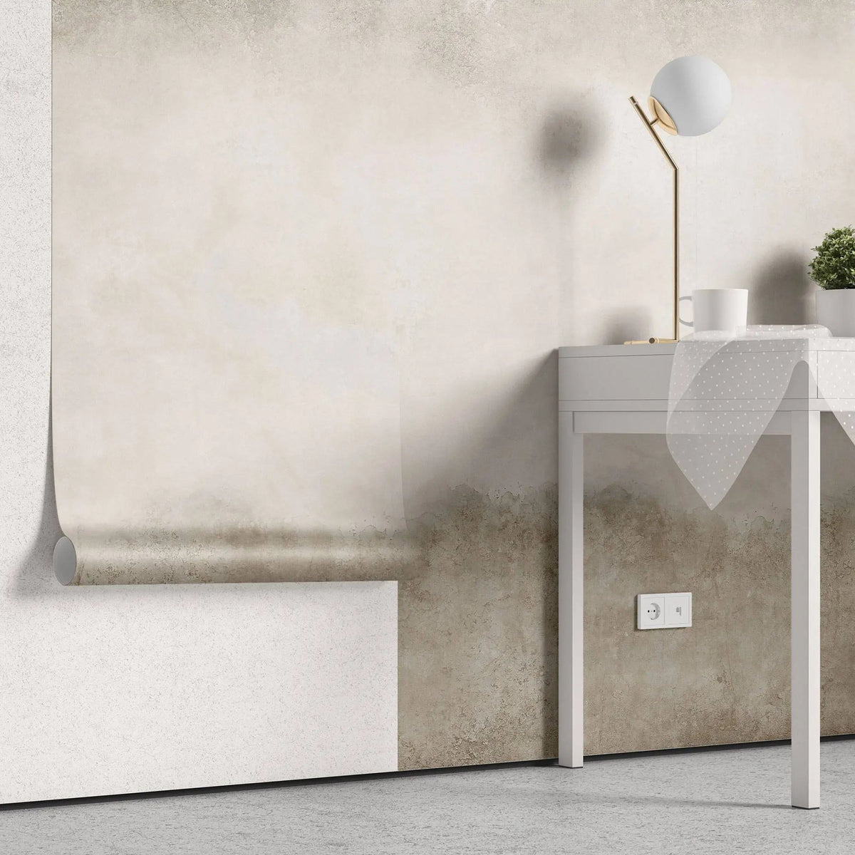 Tapet personalizat abstract cu textura de perete in nuante de bej beige wall