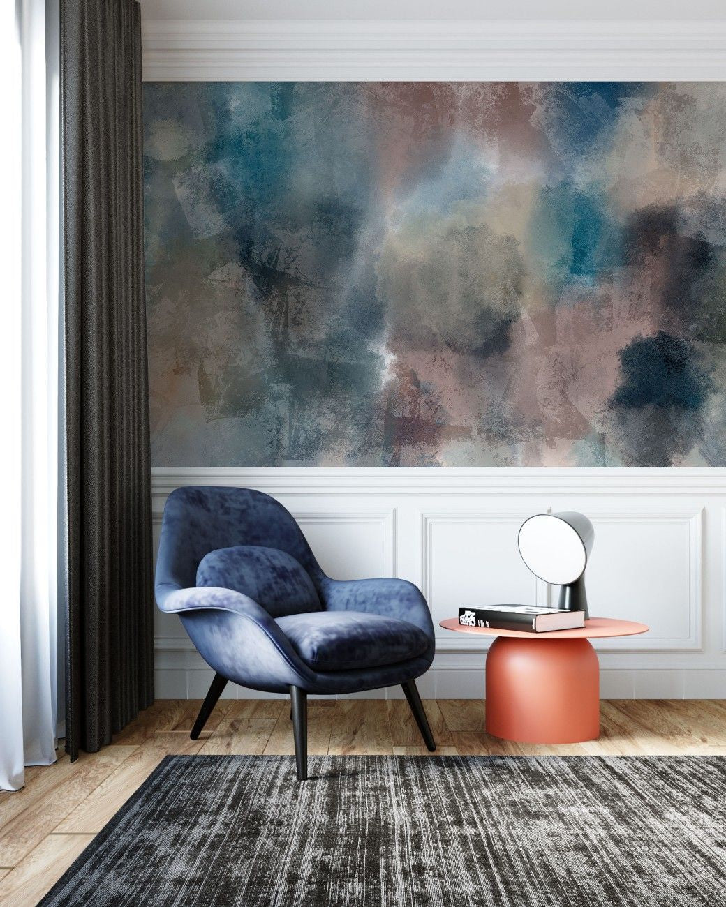 Tapet personalizat abstract cu nori de vopsea creand un efect vizual modern si artistic abstract paint clouds