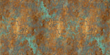 Tapet personalizat abstract cu o textura de piatra aramie cu accente turcoaz oferind un aspect industrial si artistic rusty turquoise
