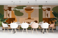 Tapet personalizat abstract cu un echilibru vizual de forme si culori creand o armonie estetica si o senzatie de calm visual poise