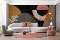 Tapet personalizat abstract cu un design in interpretarea unui ochi stilizat cu forme si culori indraznete creand un punct focal artistic abstract eye
