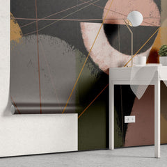 Tapet personalizat abstract cu un design in interpretarea unui ochi stilizat cu forme si culori indraznete creand un punct focal artistic abstract eye