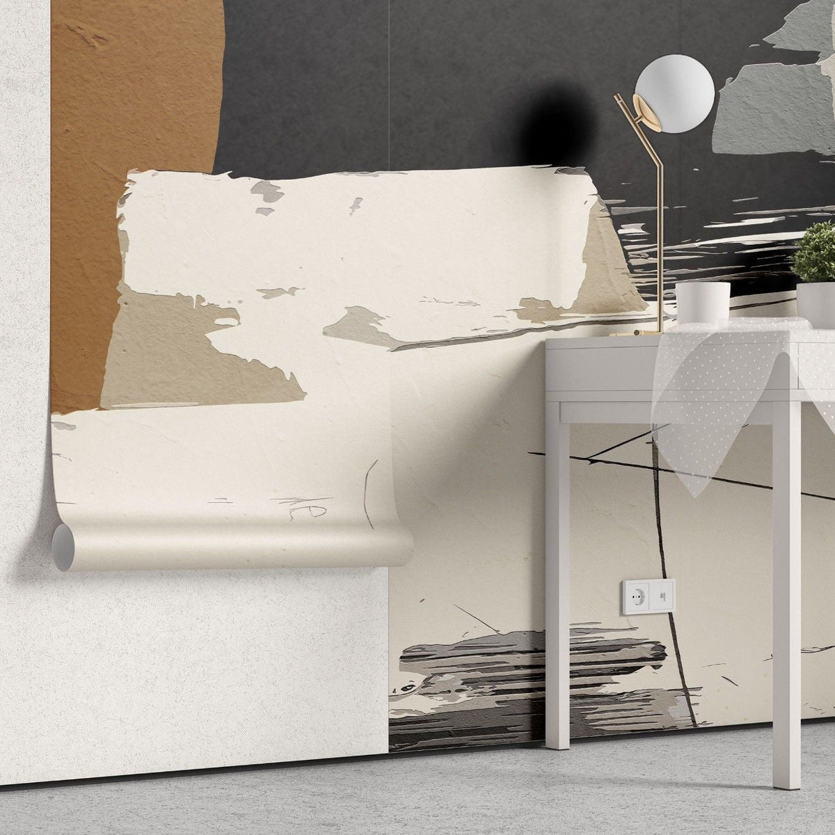 Tapet personalizat abstract cu straturi urbane creand un design modern si dinamic ce evoca peisaje citadine stilizate urban layers