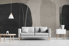 Tapet personalizat abstract cu forme discrete si linistite creand un decor armonios si relaxant quiet shapes