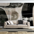 Tapet personalizat abstract cu un impuls incadrat de linii si culori oferind un design energetic si structurat impulse framed