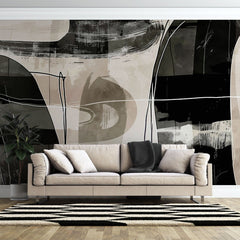 Tapet personalizat abstract cu un impuls incadrat de linii si culori oferind un design energetic si structurat impulse framed
