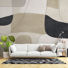 Tapet personalizat abstract cu forme si ordine intr o compozitie structurata si moderna ce aduce echilibru shape and order