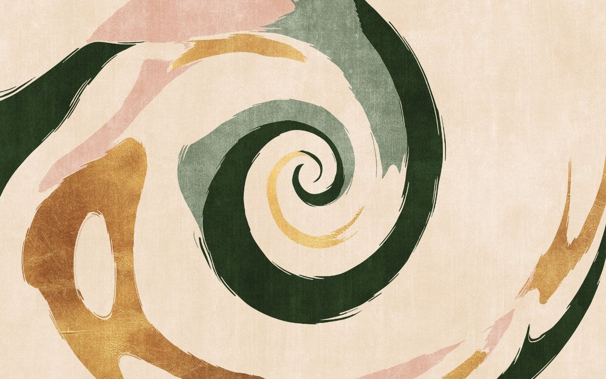 Tapet personalizat abstract cu un vartej modern cu linii curbe si culori vibrante creand un design dinamic si stilat modern swirl
