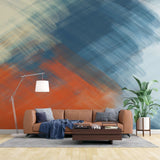 Tapet personalizat abstract cu urme de pensula discrete oferind un aspect artistic si o senzatie de liniste vizuala silent brushwork\