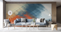 Tapet personalizat abstract cu urme de pensula discrete oferind un aspect artistic si o senzatie de liniste vizuala silent brushwork\