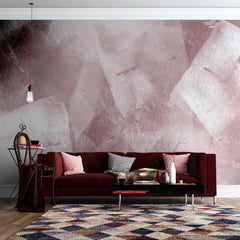Tapet personalizat abstract cu cuburi in nuante de roz oferind un design geometric si modern cu un aer ludic pink cubes