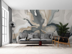 Tapet personalizat abstract cu o miscare fluida a formelor creand un design dinamic si organic fluid motion