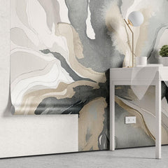 Tapet personalizat abstract cu o miscare fluida a formelor creand un design dinamic si organic fluid motion
