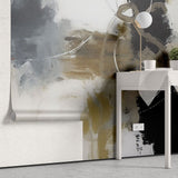 Tapet personalizat abstract cu o ordine intrerupta cu elemente disparate ce se reunesc intr o compozitie intriganta broken order