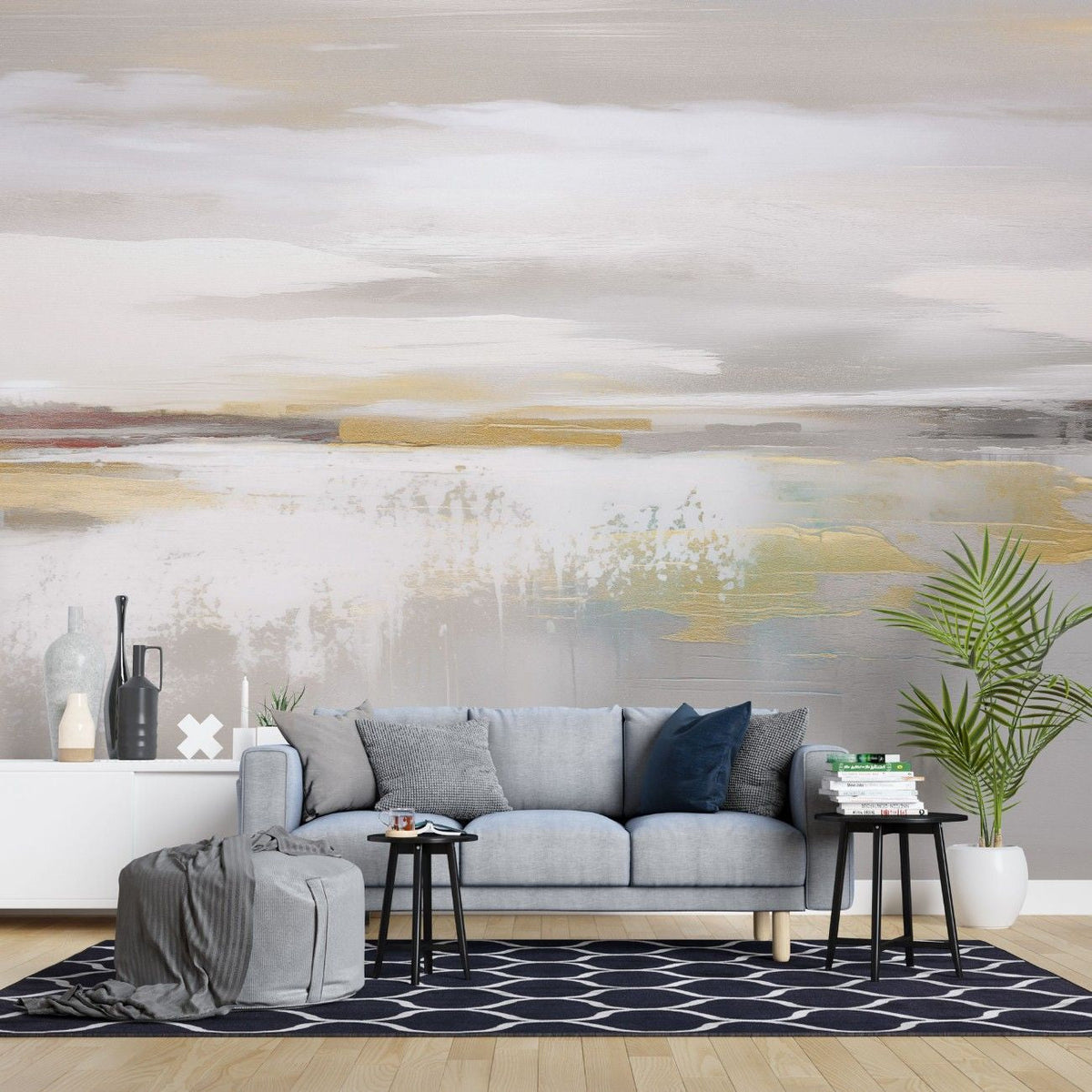 Tapet personalizat abstract cu o compozitie calma in nuante calde evocand o senzatie de liniste si armonie warm silence