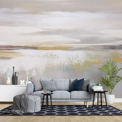 Tapet personalizat abstract cu o compozitie calma in nuante calde evocand o senzatie de liniste si armonie warm silence