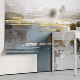 Tapet personalizat abstract cu accente de auriu si carbune creand un contrast elegant si modern gold and charcoal
