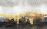 Tapet personalizat abstract cu un efect estompat de auriu si carbune creand o atmosfera misterioasa si eleganta blurry gold charcoal
