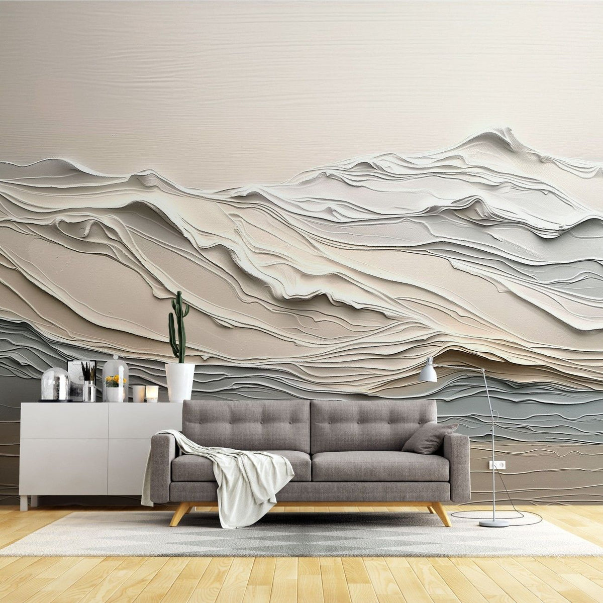 Tapet personalizat abstract cu valuri de vopsea creand un design fluid si artistic plin de miscare paint waves